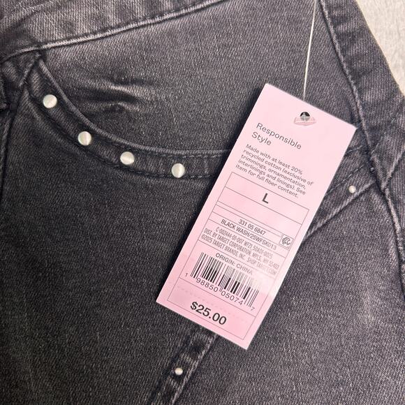 Wild Fable Micro Skort Womens L Black Studded Western Rodeo Festival Cowgirl - Picture 8 of 8